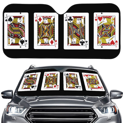 Four Jacks Playing Cards Print Car Windshield Sun Shade