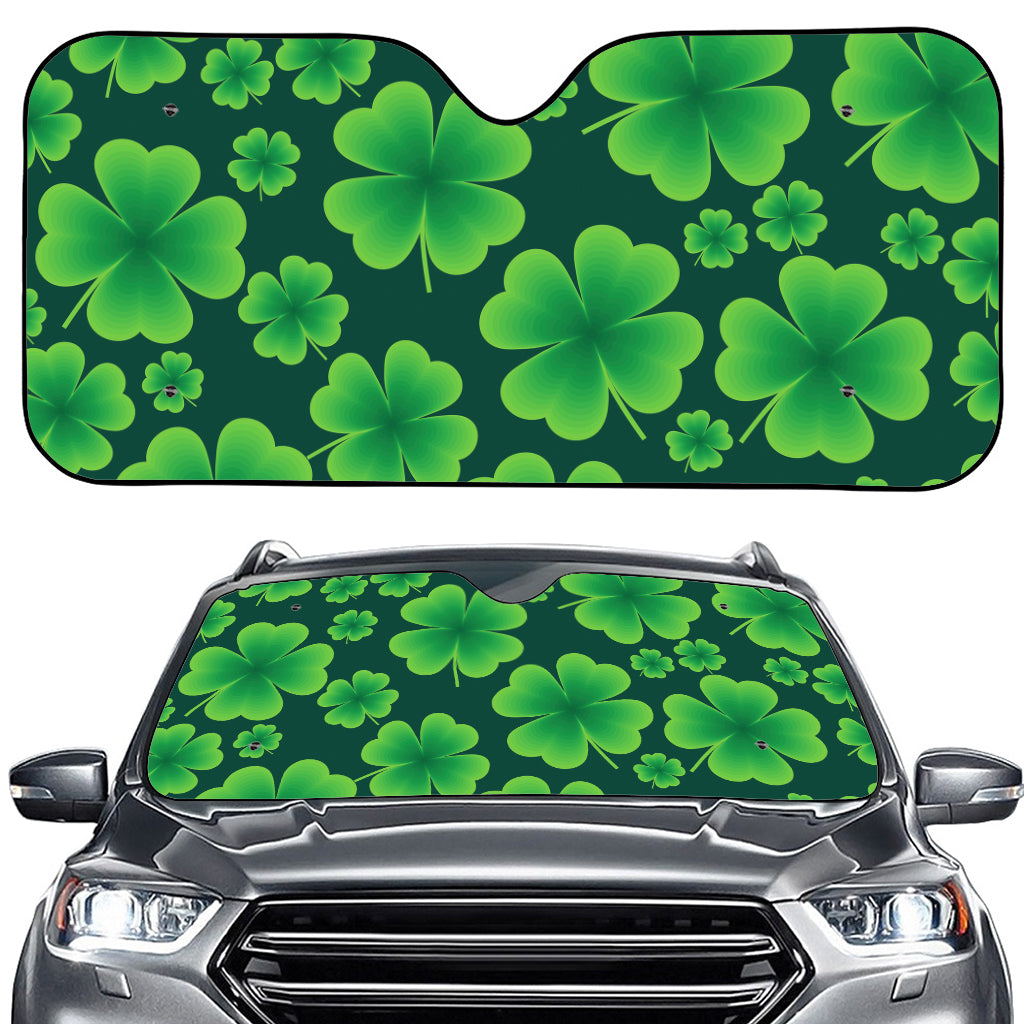 Four-Leaf Clover St. Patrick's Day Print Car Windshield Sun Shade