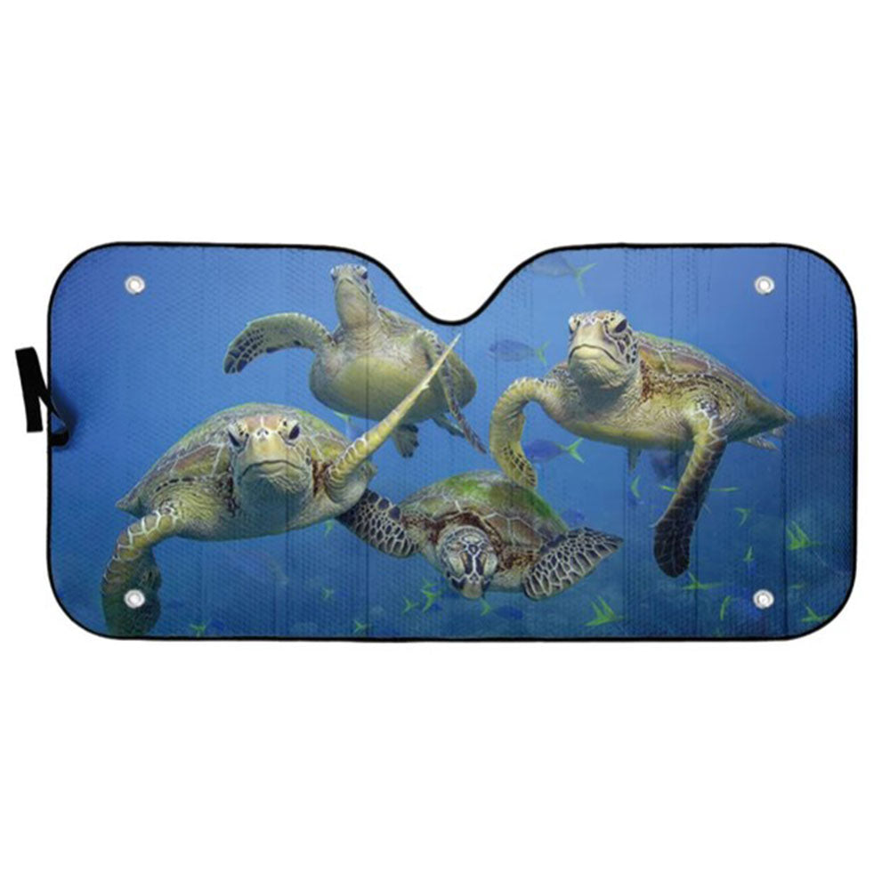 Four Sea Turtles Custom Car Auto Sun Shades Windshield Accessories Decor Gift