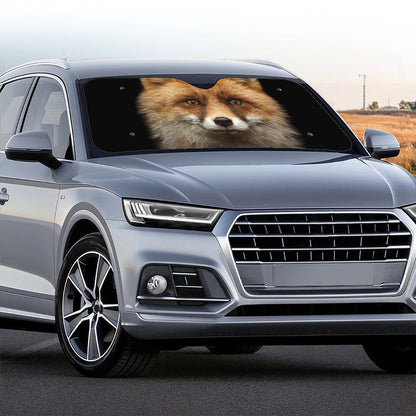 Fox Portrait Print Car Windshield Sun Shade