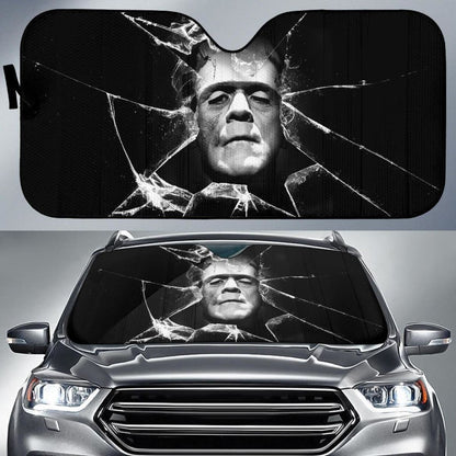 Frankenstein Car Auto Sun Shade Broken Glass Style Universal Fit 174503