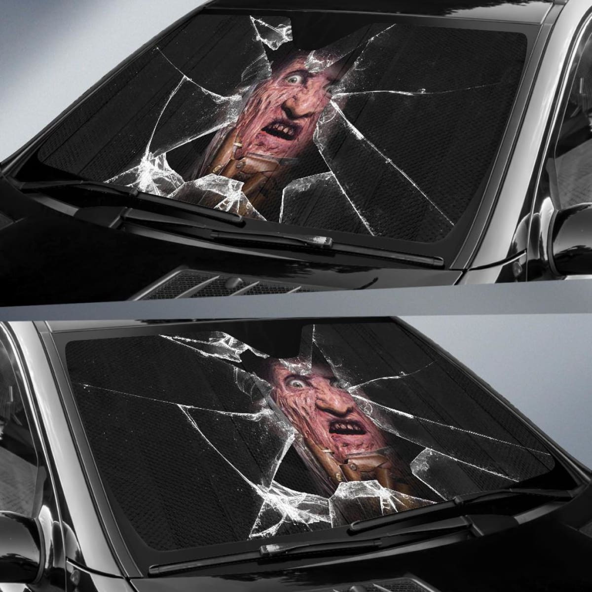 Freddy Krueger Car Auto Sun Shade Horror Windshield Broken Universal Fit 174503