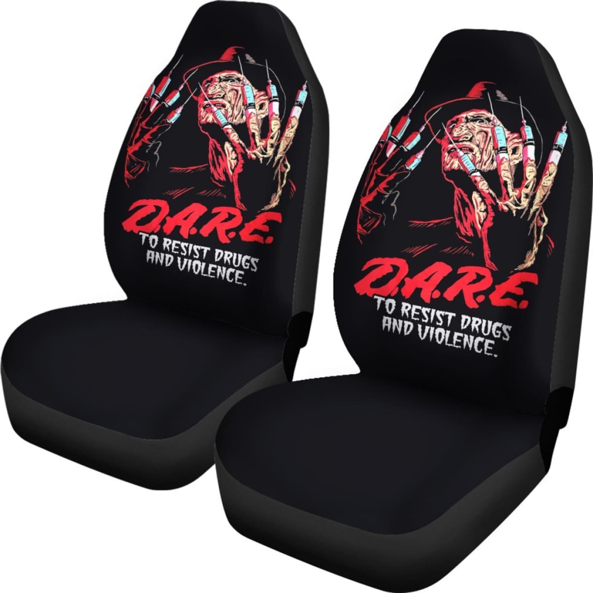 Freddy Krueger Dare To Resist Drug And Violence Car Seat Covers Universal Fit 103530
