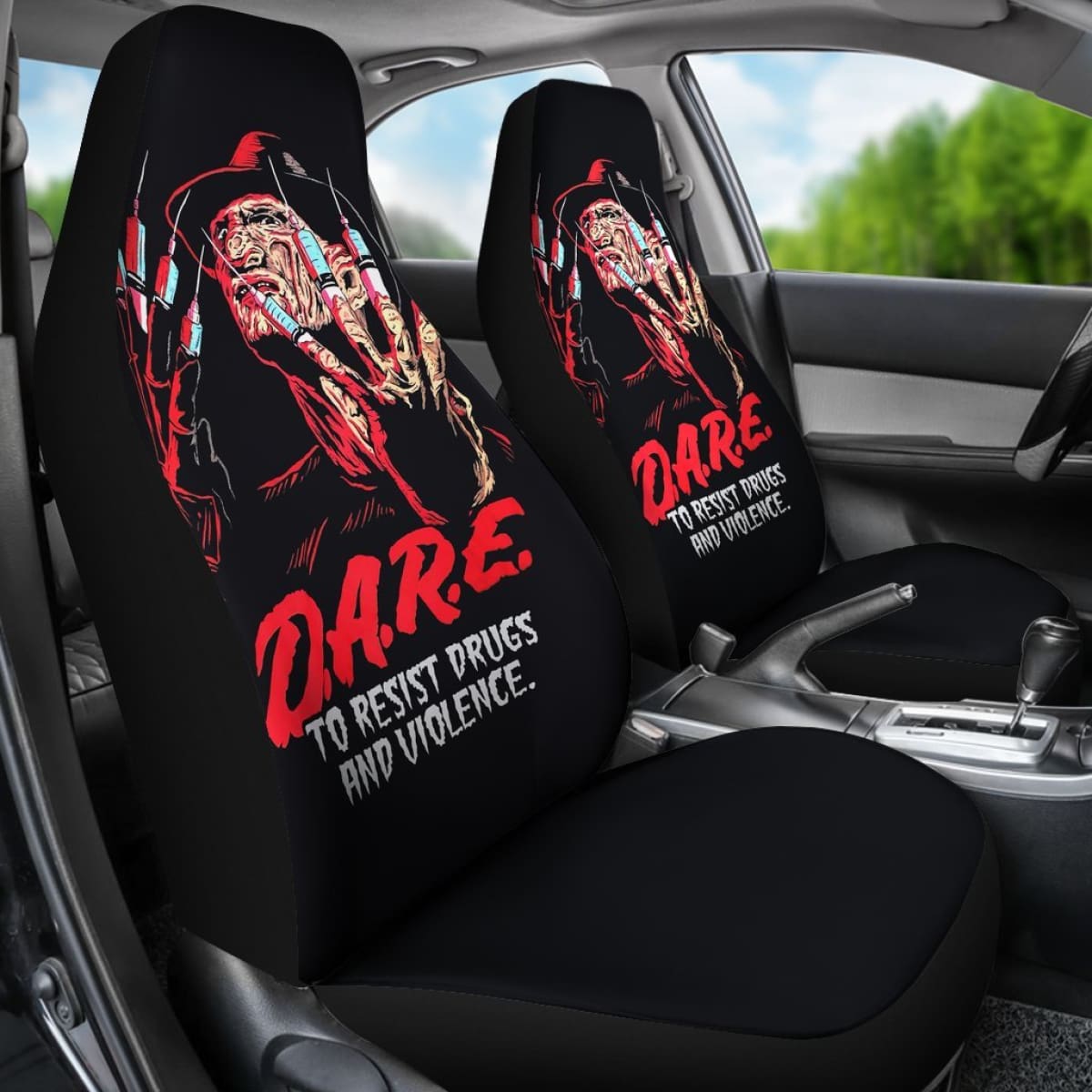Freddy Krueger Dare To Resist Drug And Violence Car Seat Covers Universal Fit 103530