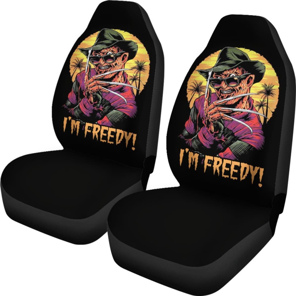 Freddy Krueger I'm Freddy Car Seat Covers Movie Fan Gift Universal Fit 103530