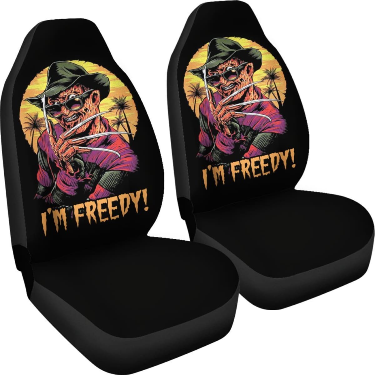 Freddy Krueger I'm Freddy Car Seat Covers Movie Fan Gift Universal Fit 103530