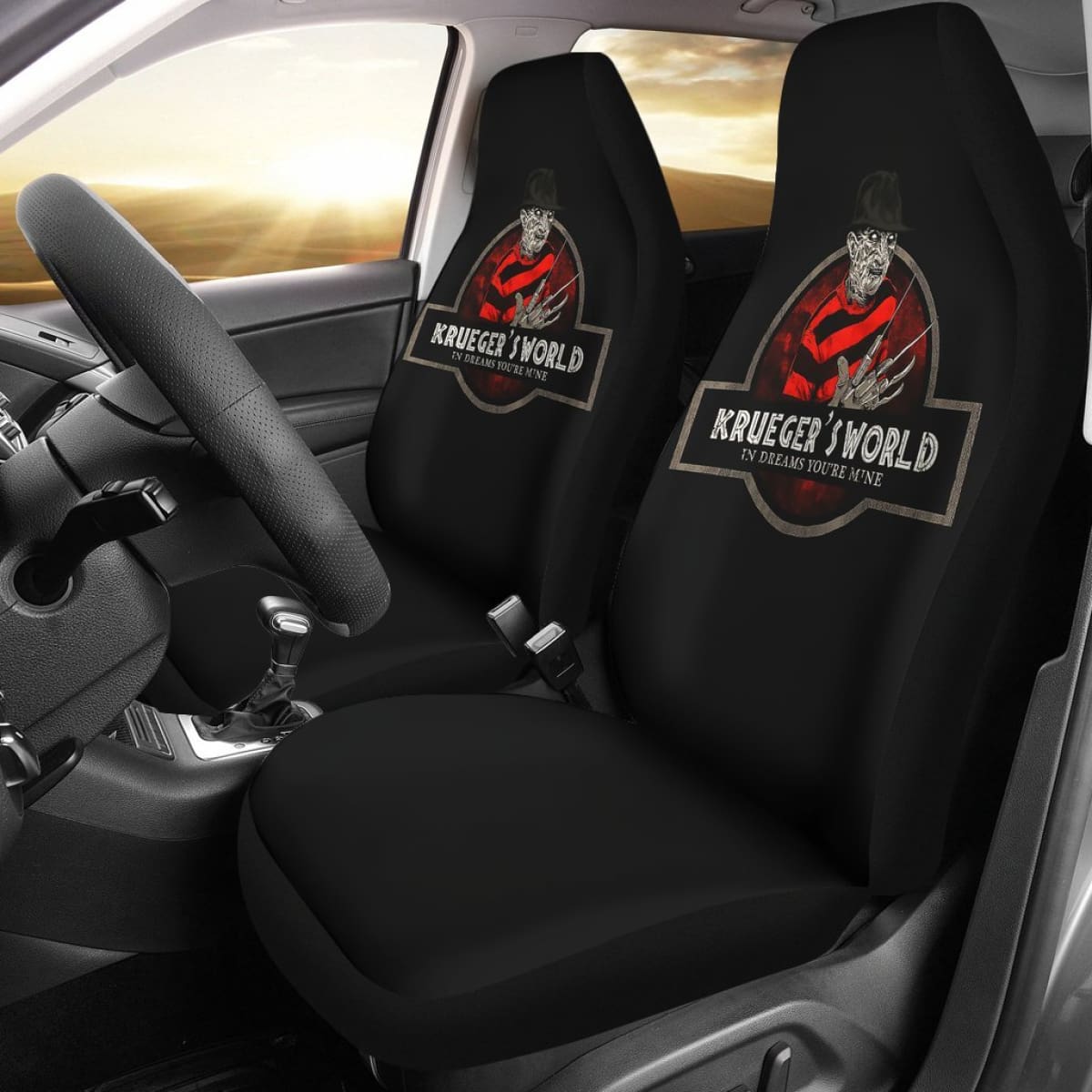 Freddy Krueger Krueger's World Car Seat Covers Movie Fan Gift Universal Fit 103530