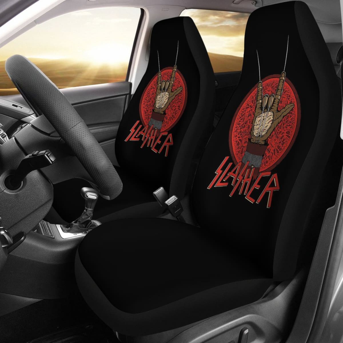 Freddy Krueger Slasher Car Seat Covers Movie Fan Gift Universal Fit 103530
