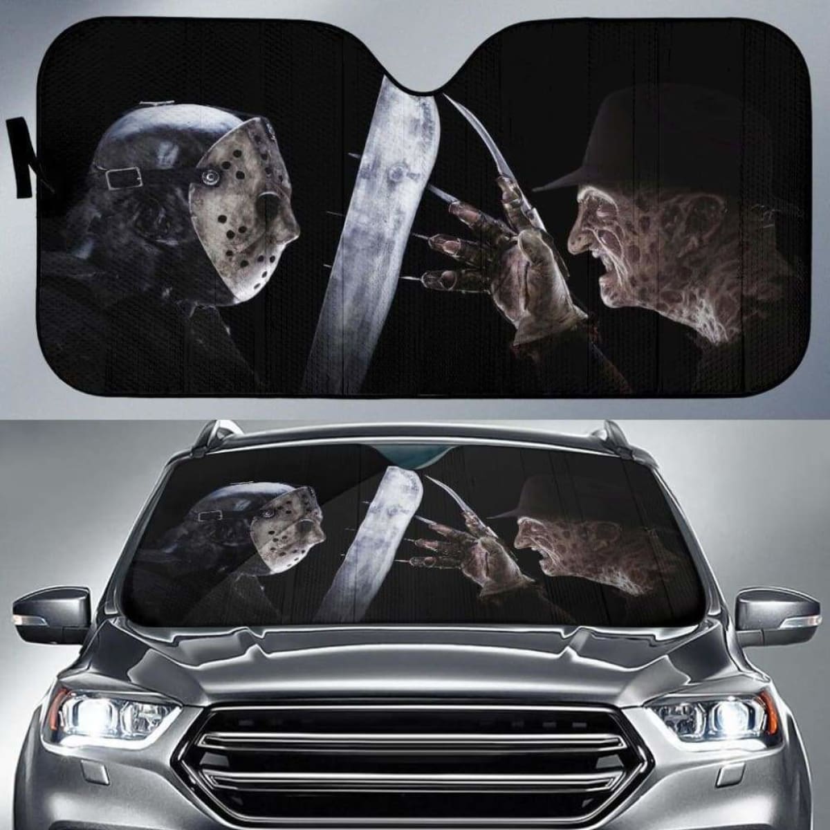 Freddy Vs Jason Car Auto Sun Shades Universal Fit 051312