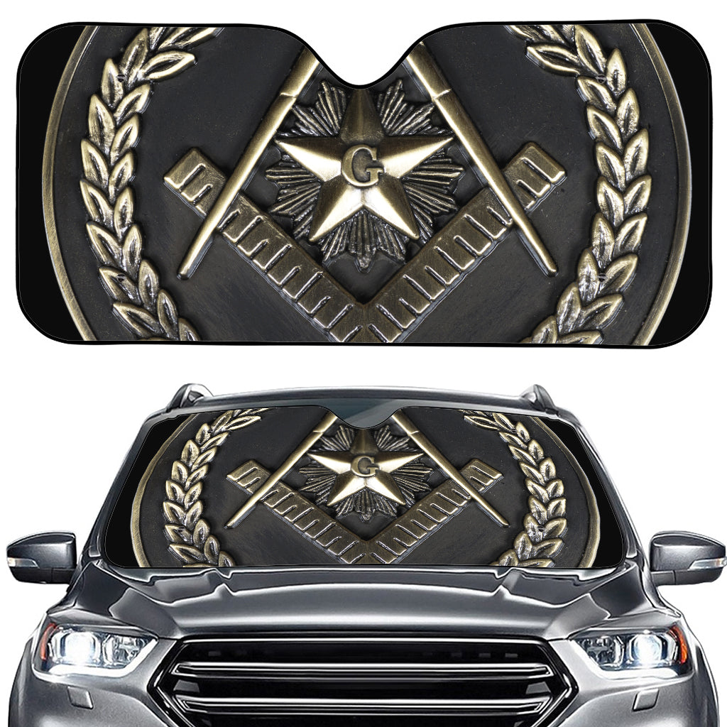 Freemasonry Medal Print Car Windshield Sun Shade
