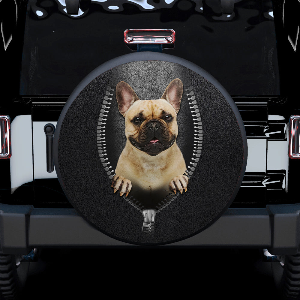 French Bulldog Zipper Car Spare Tire Cover