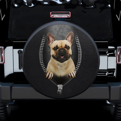 French Bulldog Zipper Car Spare Tire Cover