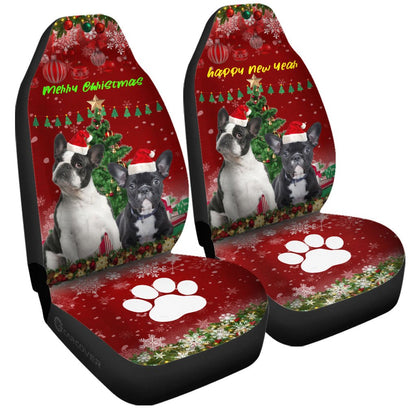 French Bulldogs Christmas Dog Car Seat Covers Custom Car Interior Accessories