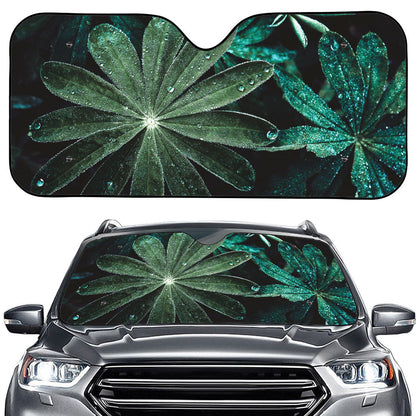 Fresh Tropical Leaf Print Car Windshield Sun Shade