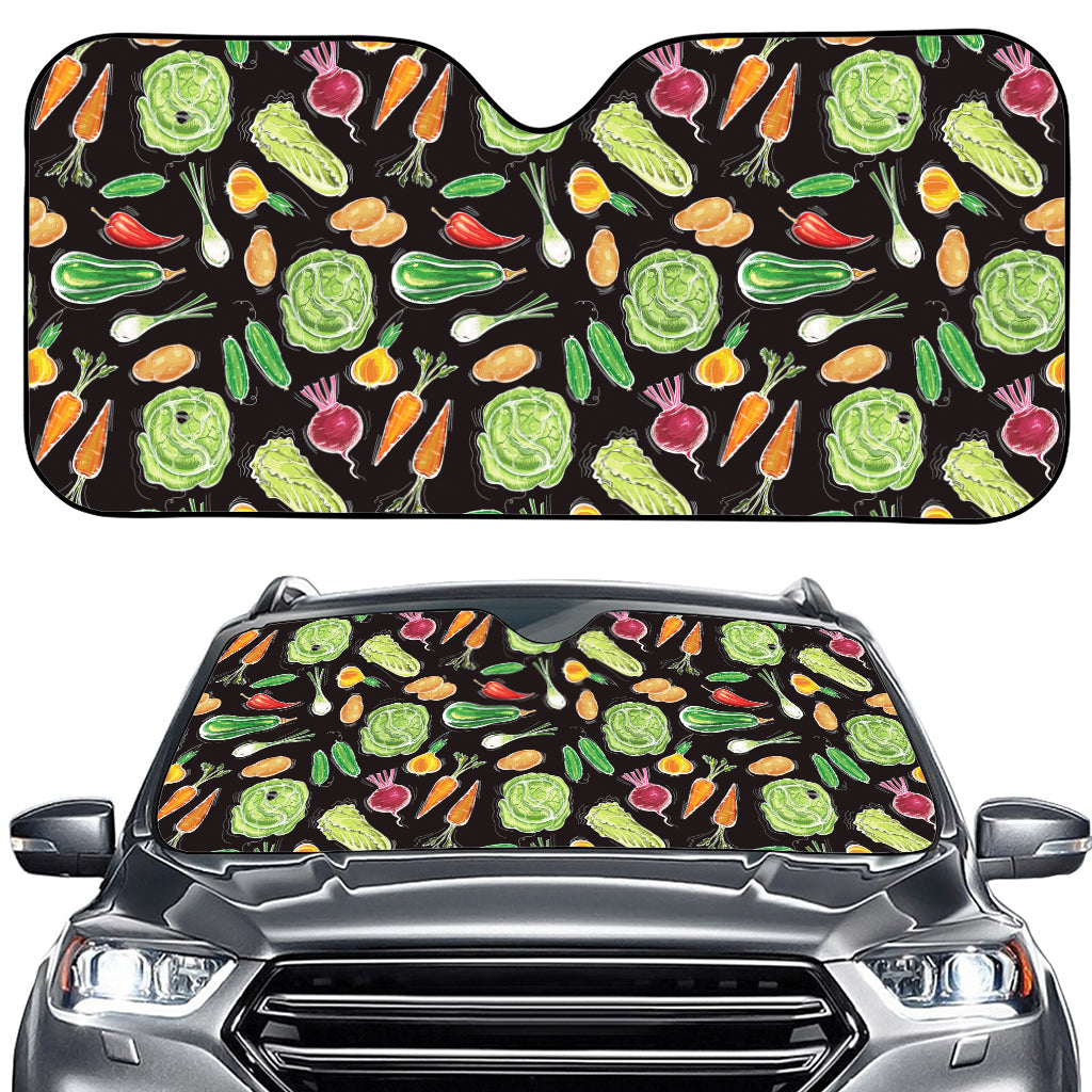 Fresh Vegetable Pattern Print Car Windshield Sun Shade