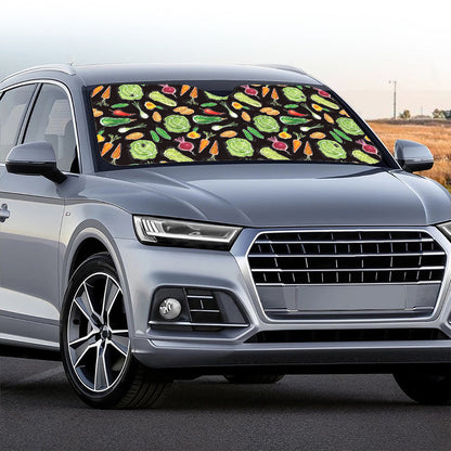 Fresh Vegetable Pattern Print Car Windshield Sun Shade
