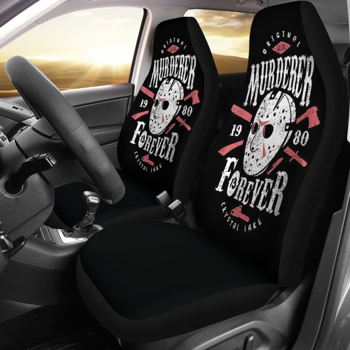 Friday The 13th Jason Voorhees Art Car Seat Covers Movie Fan Gift Universal Fit 103530