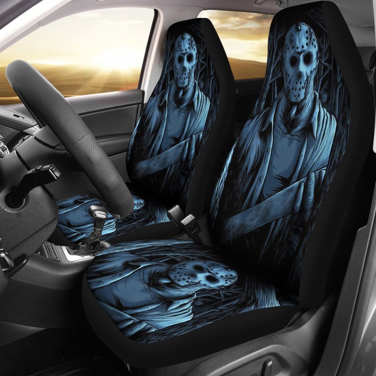 Friday The 13th Jason Voorhees Car Seat Covers Movie Fan Gift Universal Fit 103530