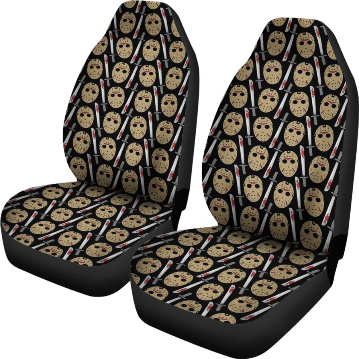 Friday The 13th Jason Voorhees Pattern Car Seat Covers Movie Universal Fit 103530