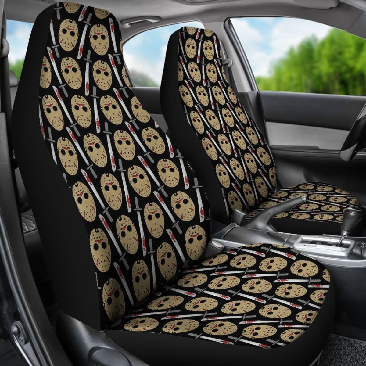Friday The 13th Jason Voorhees Pattern Car Seat Covers Movie Universal Fit 103530