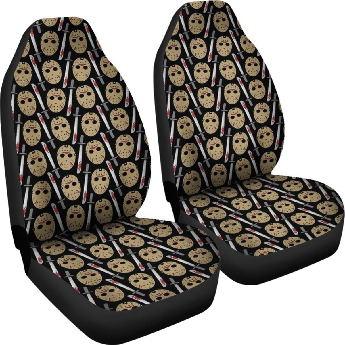 Friday The 13th Jason Voorhees Pattern Car Seat Covers Movie Universal Fit 103530