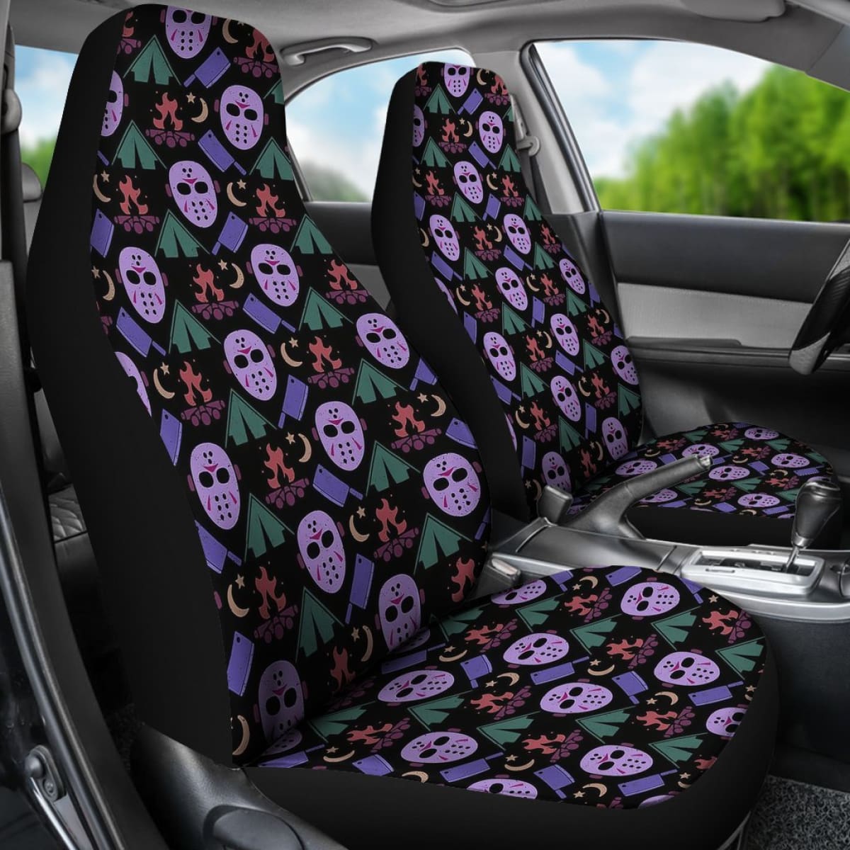 Friday The 13th Jason Voorhees Pattern Cute Car Seat Covers Universal Fit 103530