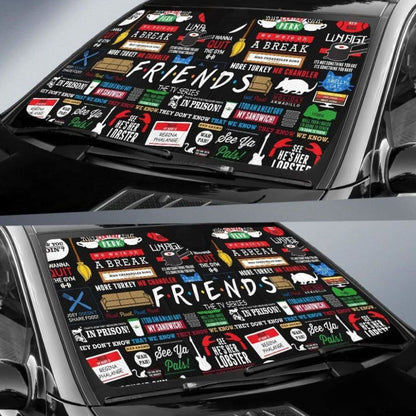 Friends TV Show Pattern Auto Sun Shades 918b Universal Fit