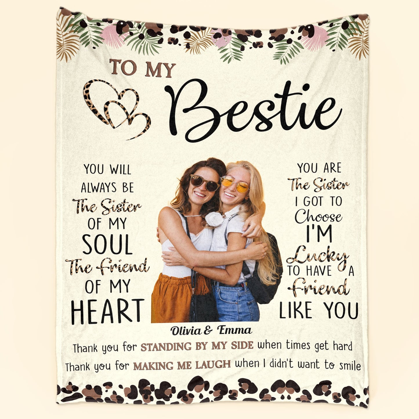 Friendship Thank You For Standing By My Side - Personalized Photo Blanket