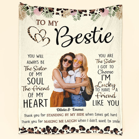 Friendship Thank You For Standing By My Side - Personalized Photo Blanket