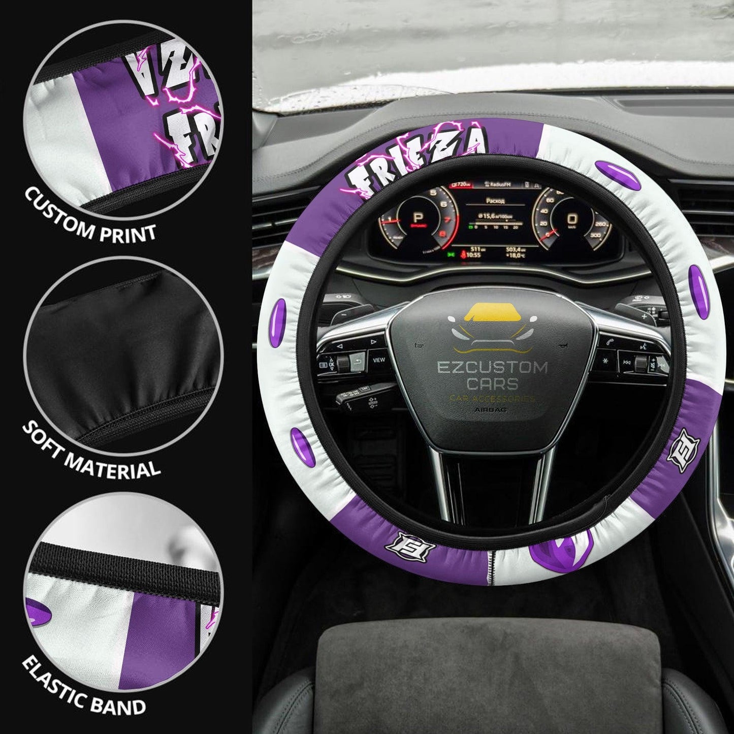 Frieza Anime Steering Wheel Cover Custom Dragon Ball Anime Car Accessories