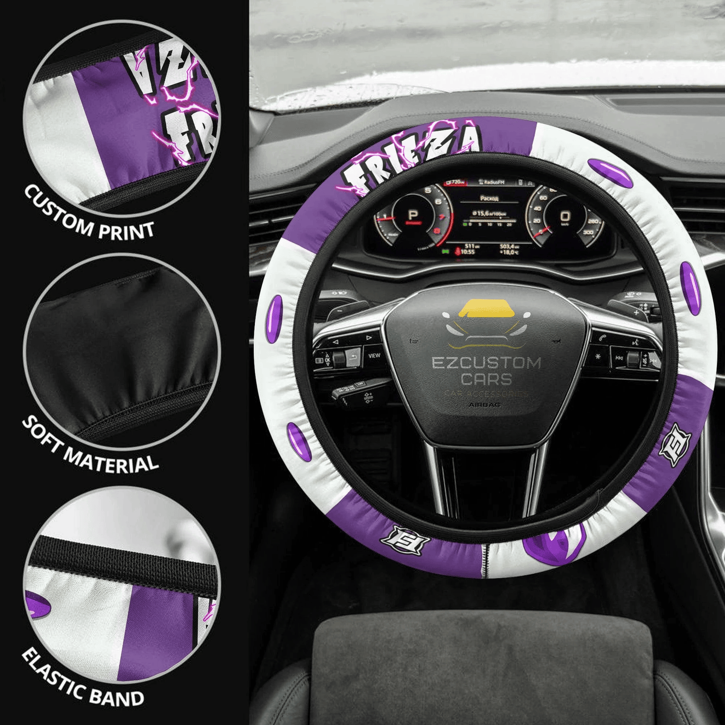 Frieza Anime Steering Wheel Cover Custom Dragon Ball Anime Car Accessories