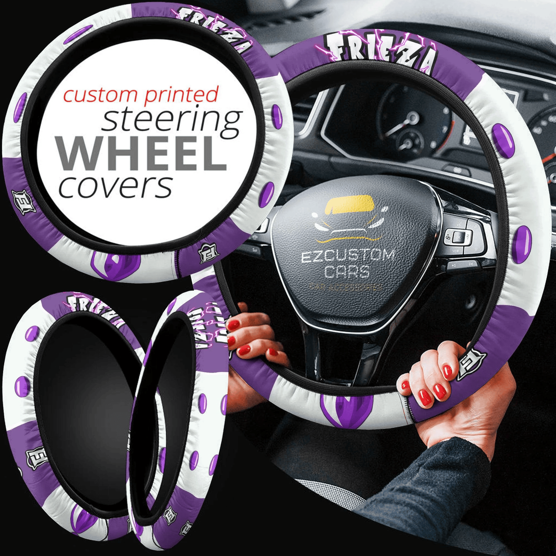 Frieza Anime Steering Wheel Cover Custom Dragon Ball Anime Car Accessories