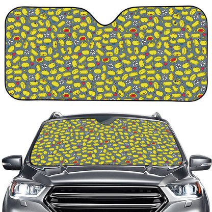 Frog Faces Pattern Print Car Windshield Sun Shade