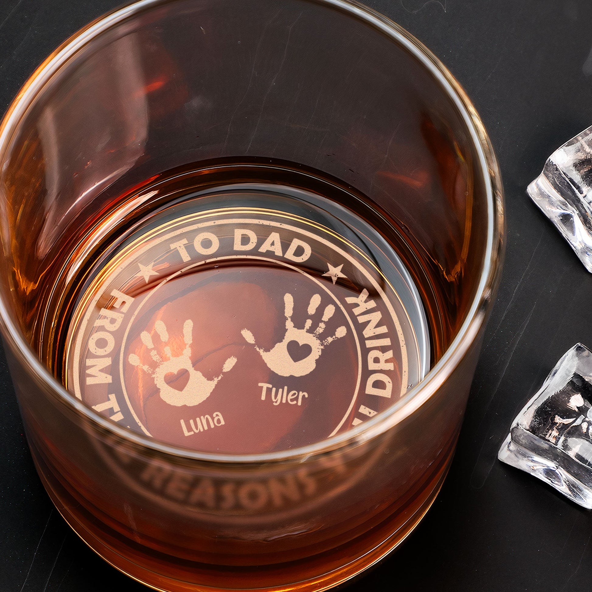 From The Reasons You Drink Father's Day Gift - Personalized Engraved Whiskey Glass