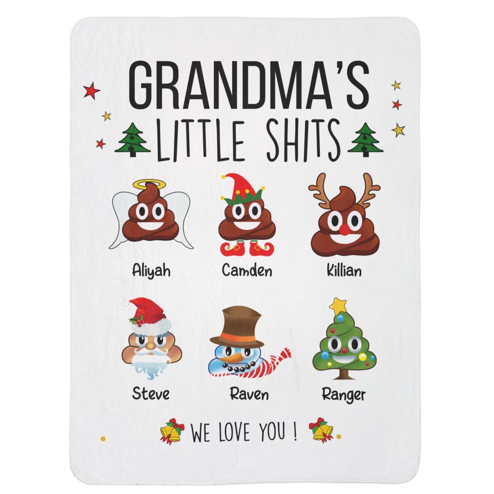 Grandma Blanket – Funny Christmas Gift with Names - PersonalizedFury