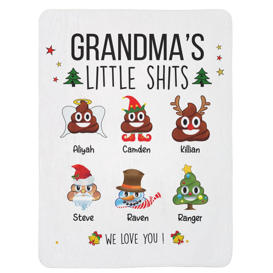 Grandma Blanket – Funny Christmas Gift with Names - PersonalizedFury