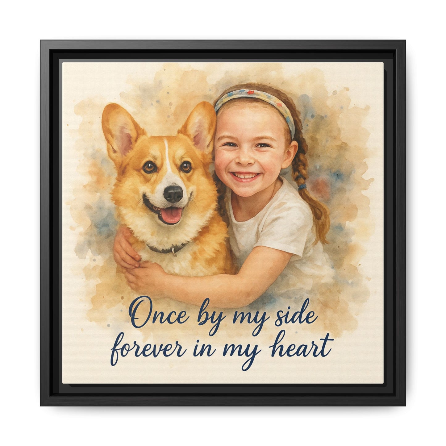 Custom Watercolor Pet Memorial Portrait – Forever Loved Canvas & Poster