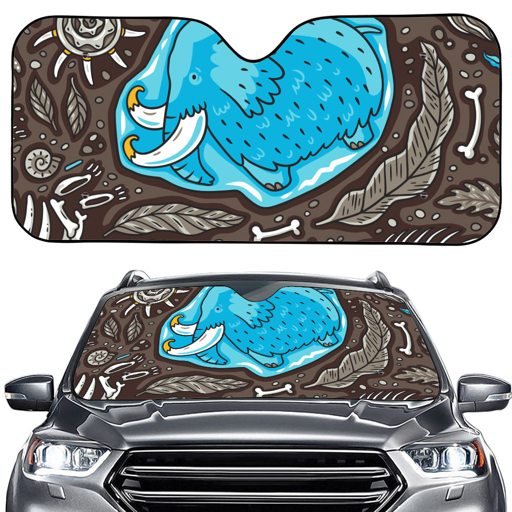 Frozen Mammoth And Fossil Print Car Windshield Sun Shade