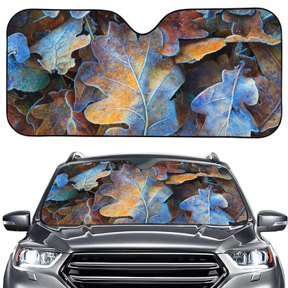 Frozen Oak leaf Print Car Windshield Sun Shade