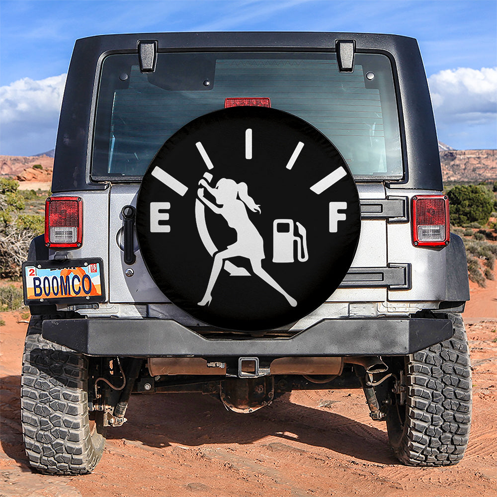 Funny Almost Out Of Gas Girl Jeep Car Spare Tire Cover