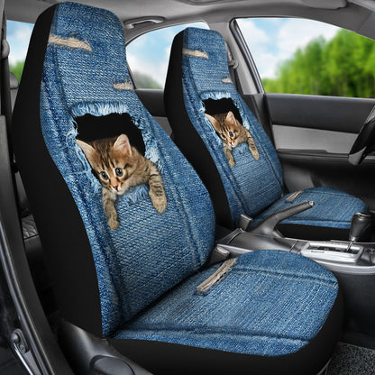 Funny Animal Cat Design Car Seat Covers