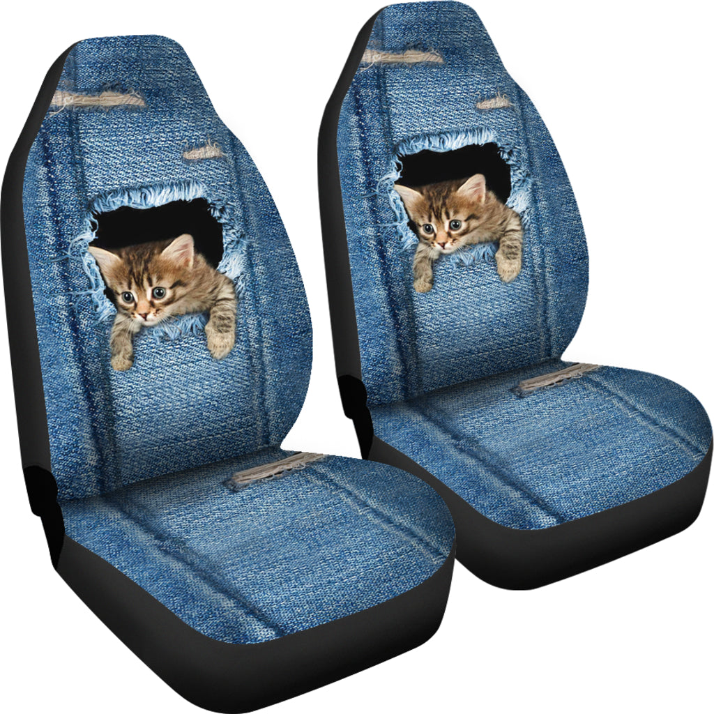 Funny Animal Cat Design Car Seat Covers