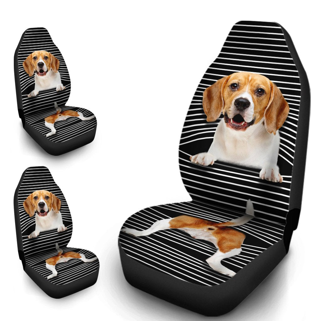 Funny Beagle Car Seat Covers Custom Beagle Car Accessories For Dog Lovers