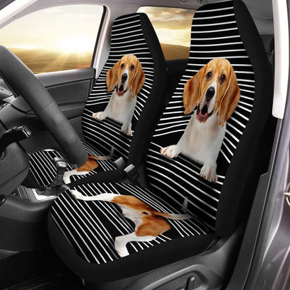 Funny Beagle Car Seat Covers Custom Beagle Car Accessories For Dog Lovers