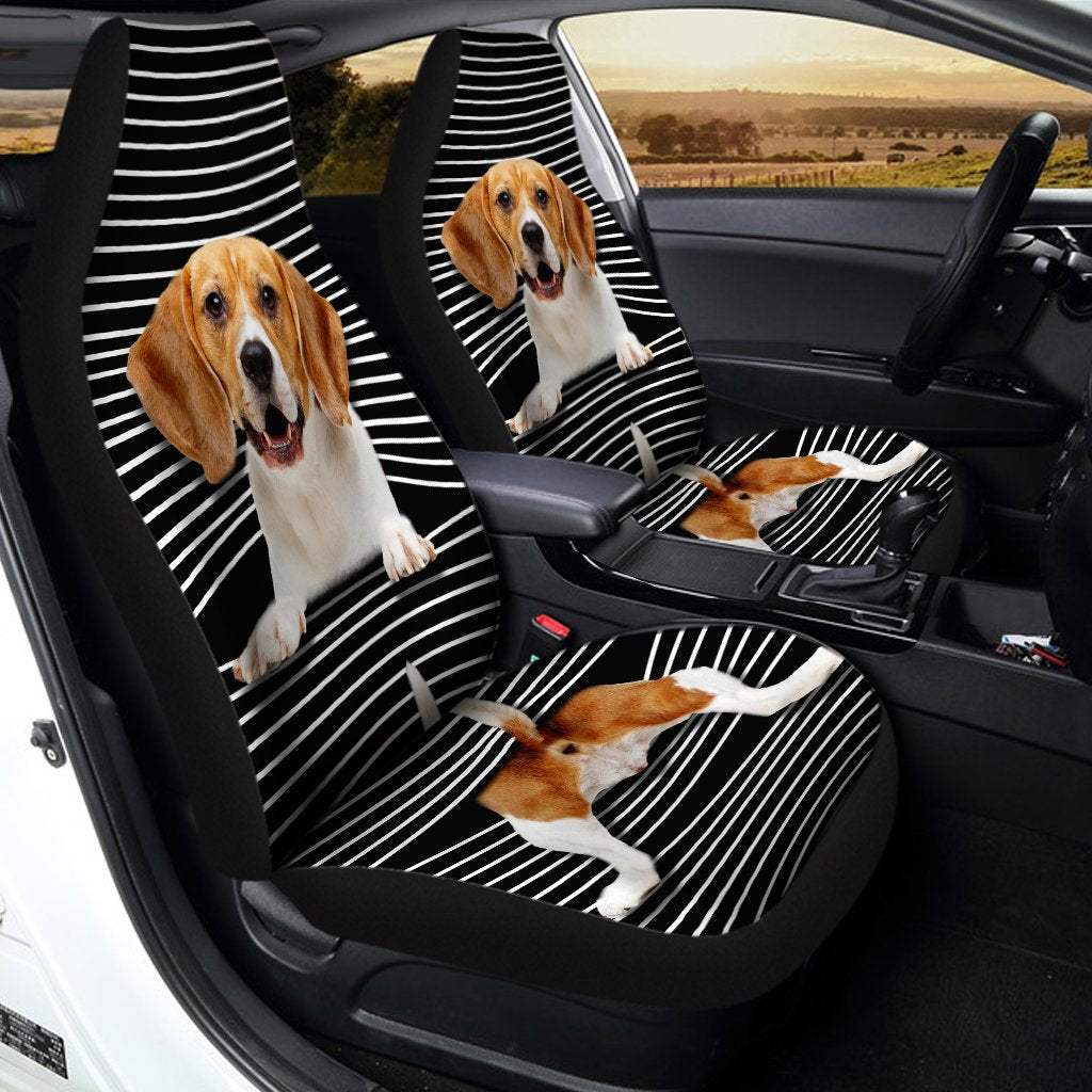 Funny Beagle Car Seat Covers Custom Beagle Car Accessories For Dog Lovers