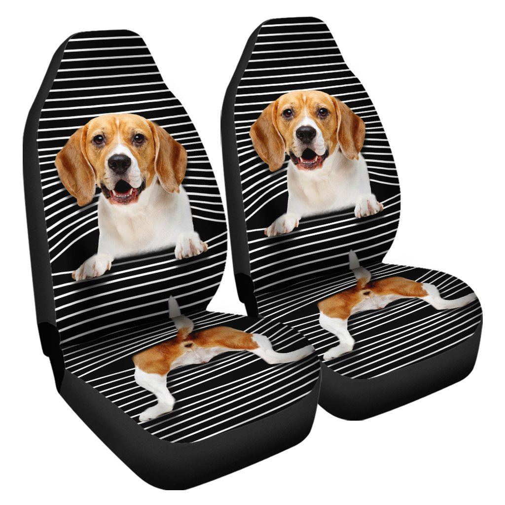 Funny Beagle Car Seat Covers Custom Beagle Car Accessories For Dog Lovers