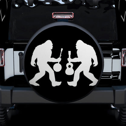 Funny Bigfoot Play Music Guitar Jeep Car Spare Tire Cover