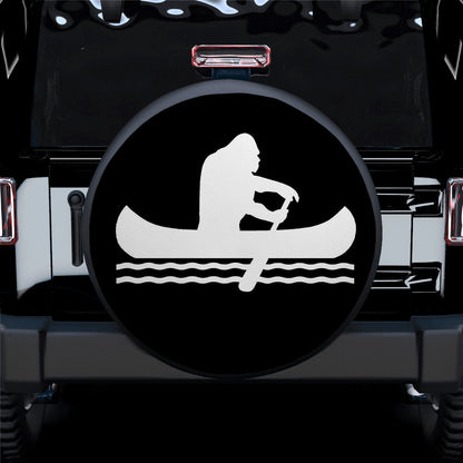 Funny Bigfoot Sasquatch Kayaking Jeep Car Spare Tire Cover