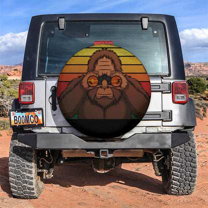 Funny Bigfoot Watching Car Jeep Spare Tire Cover