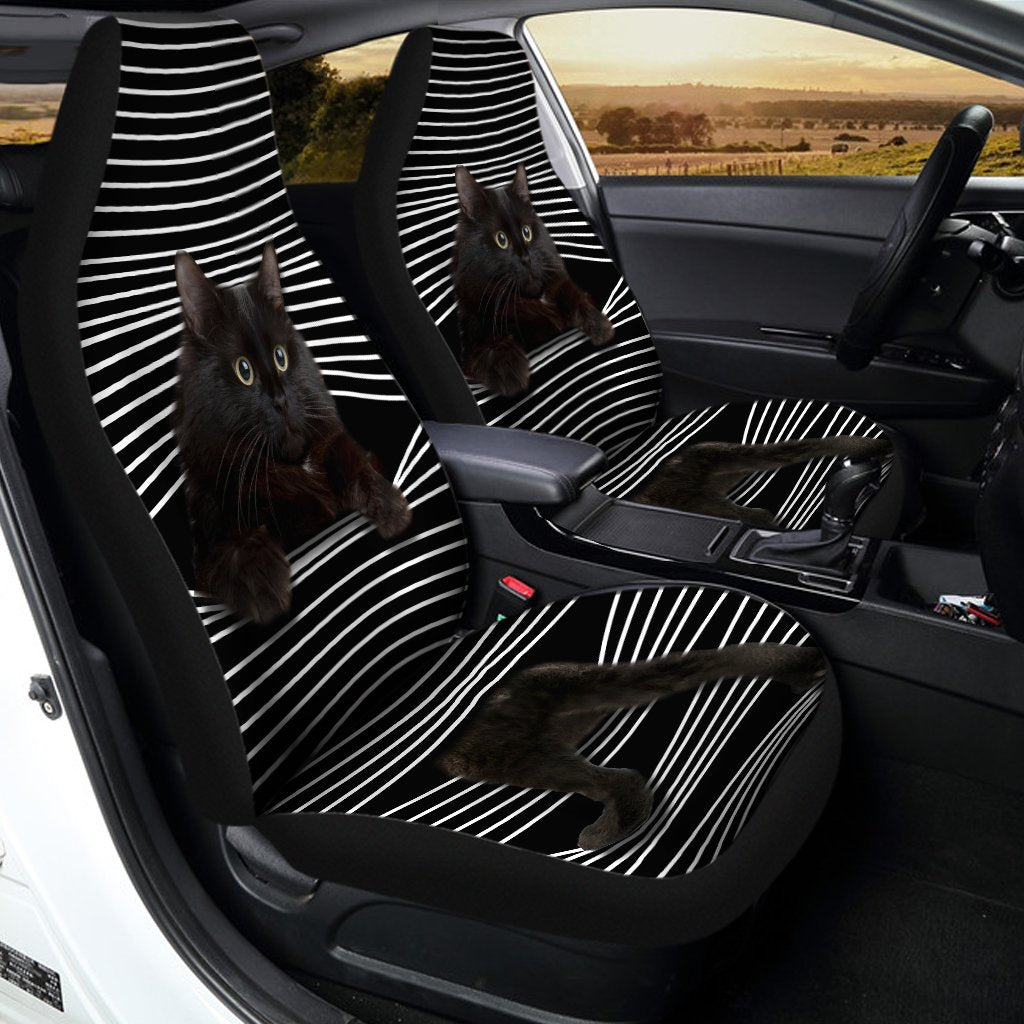 Funny Black Cat Car Seat Covers Custom Black Cat Car Accessories For Cat Lovers